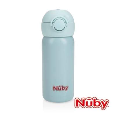 Nuby 不銹鋼真空直飲杯/文青藍 300ml