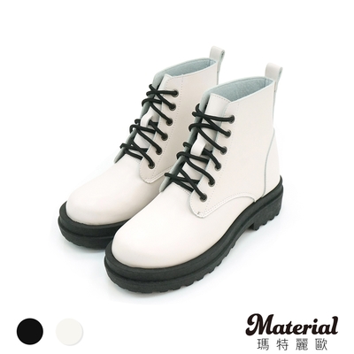 Material瑪特麗歐 女鞋 靴子 MIT率性綁帶馬丁短靴 T52953