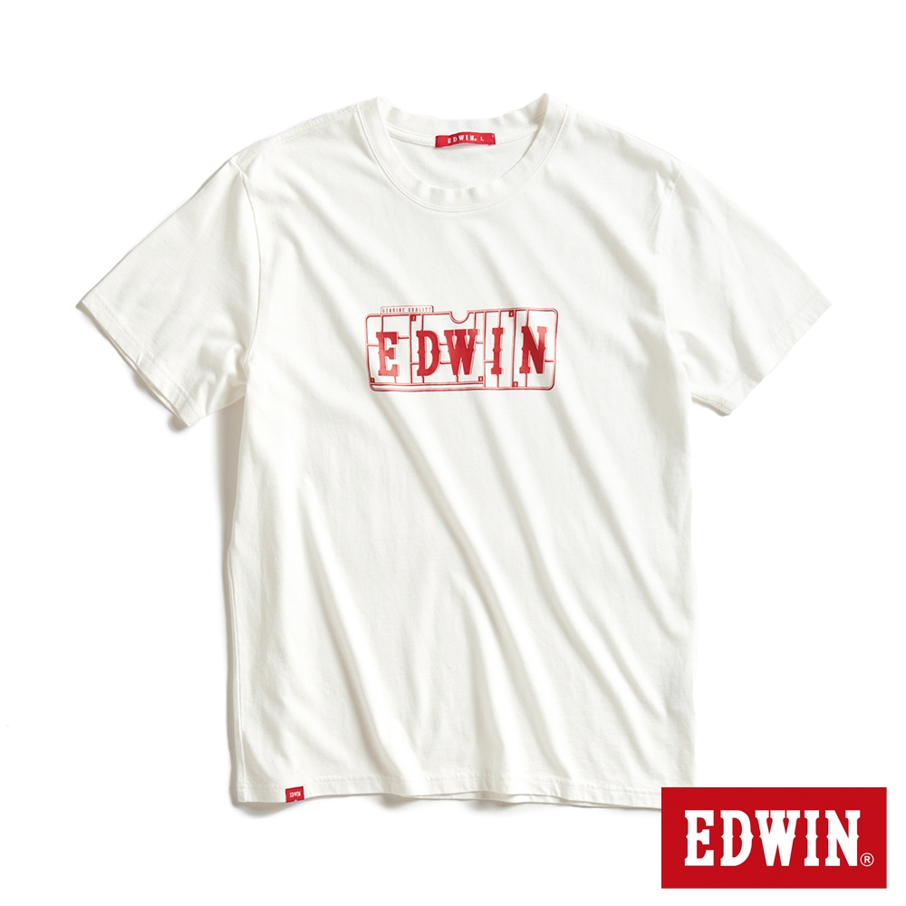 EDWIN 網路獨家 模型LOGO短袖T恤-中性-米白色