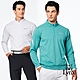 【Lynx Golf】男款吸溼排汗抗UV內刷毛保暖舒適夜光織帶凹凸印造型長袖立領POLO衫(二色) product thumbnail 2