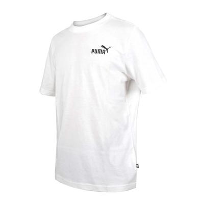 PUMA 男基本系列ESS刺繡短袖T恤-歐規 休閒 慢跑 上衣 67597302 白黑