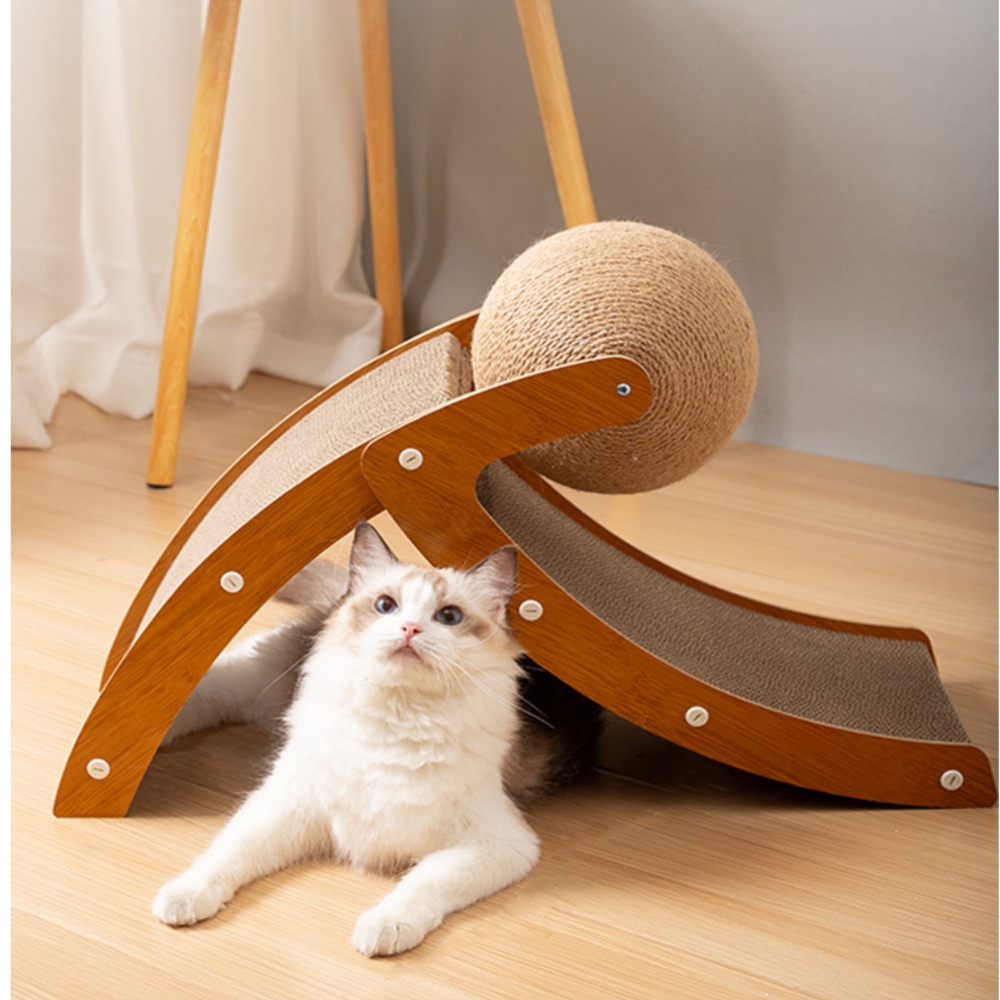 寵愛有家貓抓球木質貓爬架耐抓耐磨不掉屑貓抓板寵物用品自行組裝