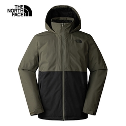 【The North Face 官方旗艦】北面男款綠黑拼接防水透氣保暖連帽三合一外套｜88RKBQW