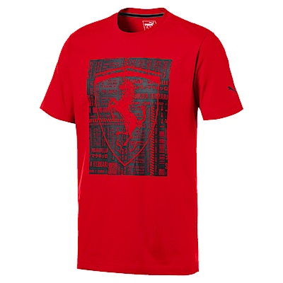 PUMA-男性法拉利經典系列大盾牌短袖T恤-法拉利紅-歐規
