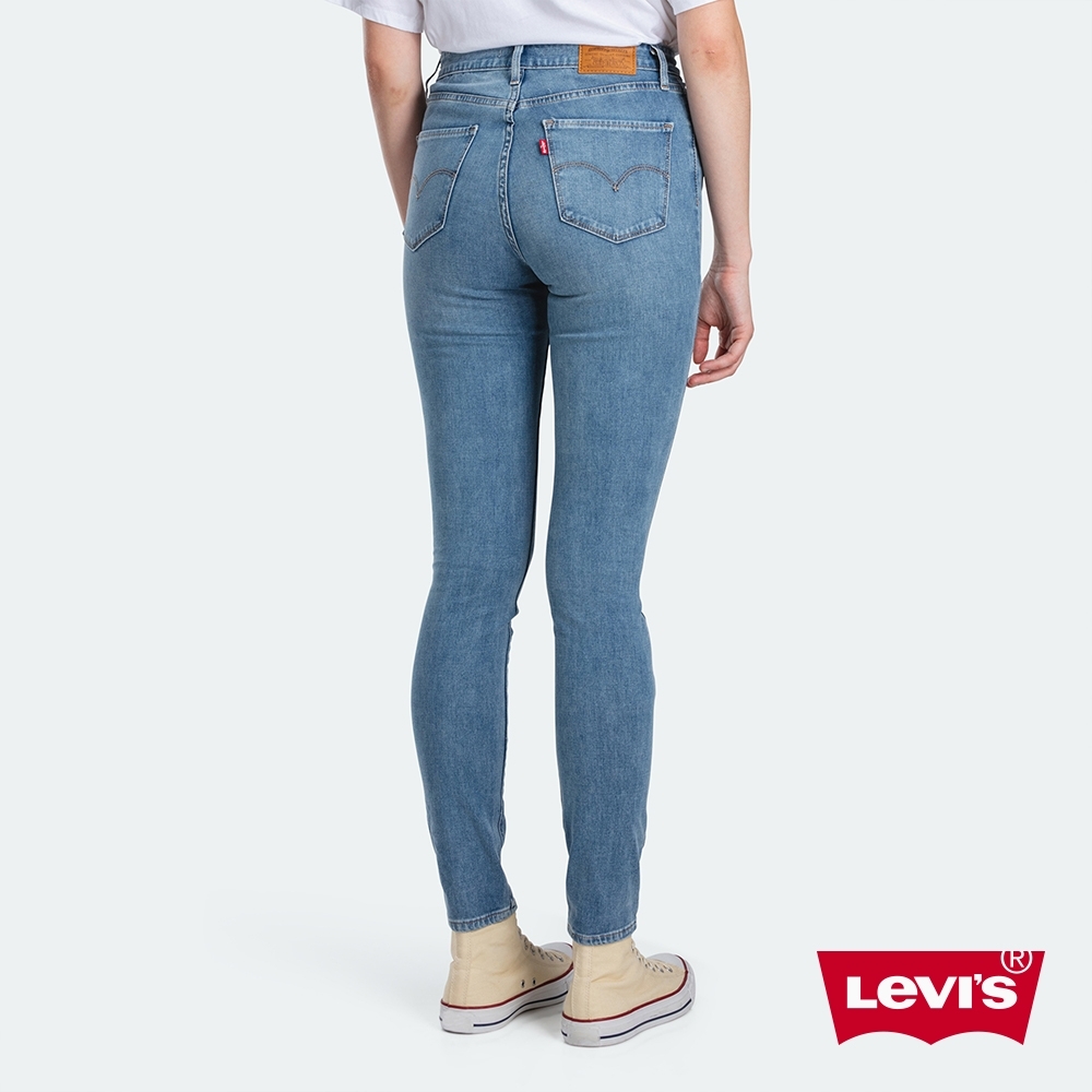 Levis 女款 721 高腰緊身窄管 彈性牛仔褲 四向彈性延展 淺藍刷白