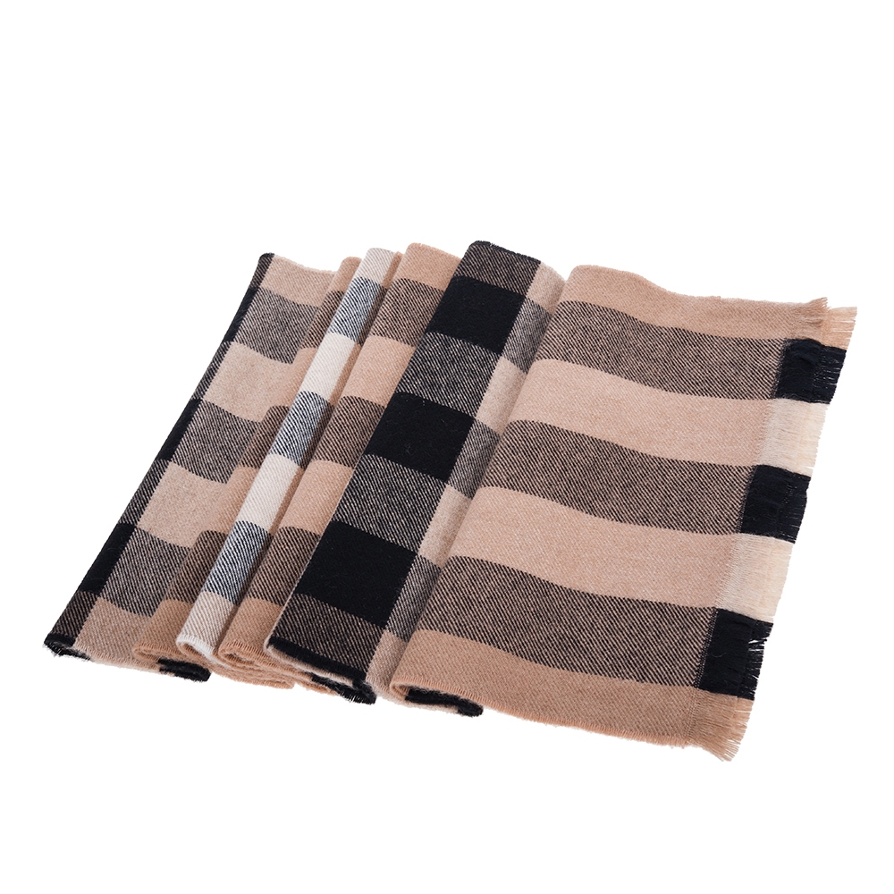 BURBERRY 經典格紋羊毛圍巾 (駝色/176X28)