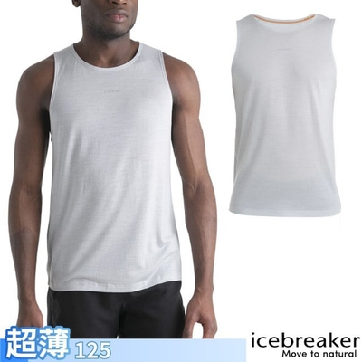 【Icebreaker】男 美麗諾羊毛 Speed Cool-Lite 網眼透氣坦克背心-125.無袖上衣_IB0A56W9-568 米灰