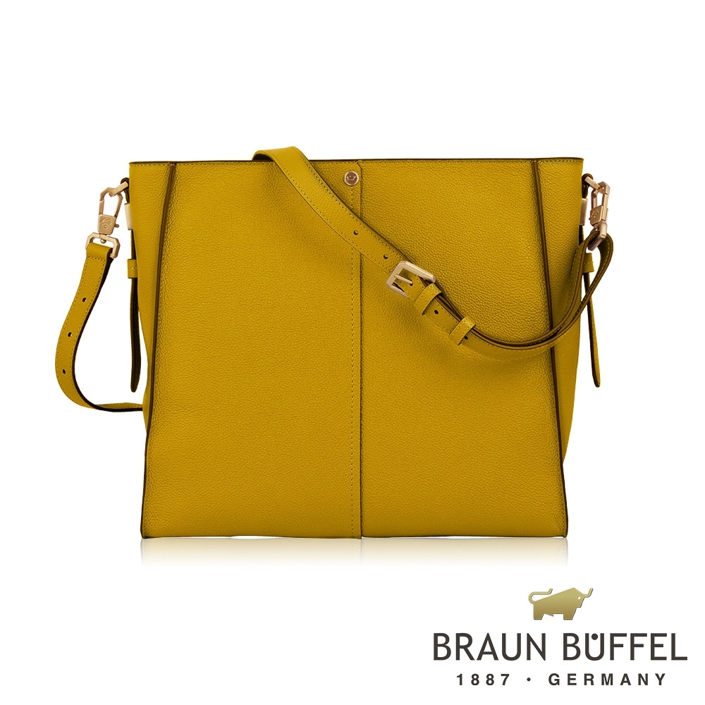 【BRAUN BUFFEL 德國小金牛】台灣總代理 珍妮絲-C 單肩包-硫磺色/BF637-C52-SU