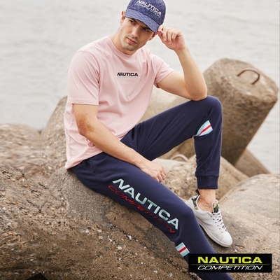 Nautica男裝 COMPETITION素面LOGO刺繡休閒長褲-深藍