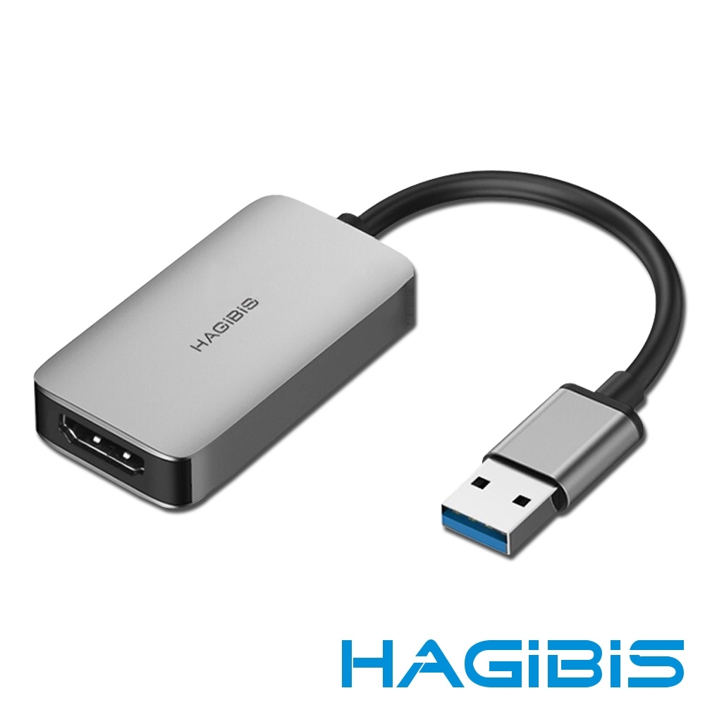 HAGiBiS海備思 USB3.0 to HDMI影音轉接器 UH1 深空灰