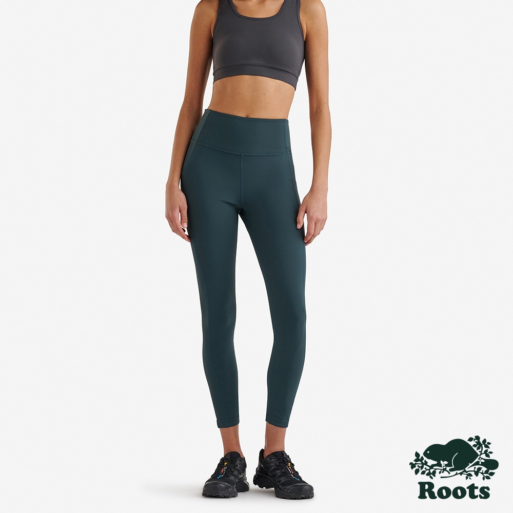 Roots 女裝- ACTIVE口袋設計LEGGING-藍綠色