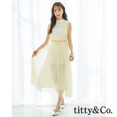 titty&Co.唯美蕾絲吊帶薄紗裙(2色)