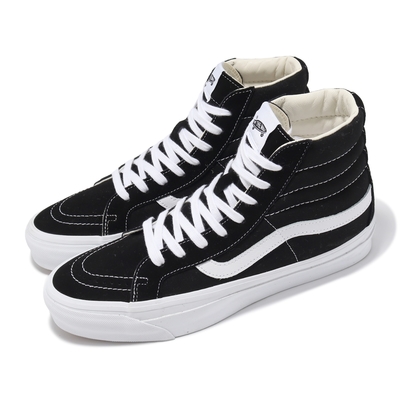 Vans 休閒鞋 Sk8-Hi Reissue 38 男鞋 黑 白 高筒 麂皮 板鞋 VN000CR0BA2