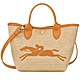 LONGCHAMP LE PANIER PLIAGE系列 小款草編布短把手提/斜背兩用包(多款/任選) product thumbnail 5