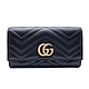 Gucci GG Marmont絎縫紋牛皮金屬雙G logo長夾(443436-黑) product thumbnail 1