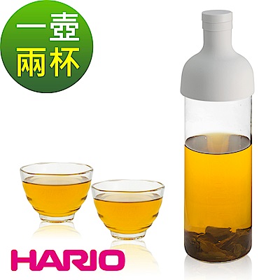 【日本 HARIO】750ml酒瓶冷泡茶壺及雲吞耐熱杯組