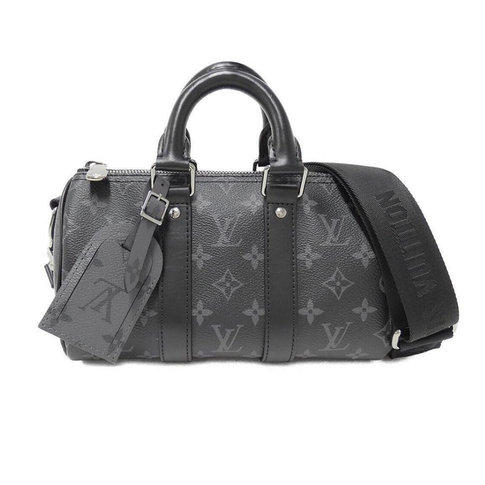 LOUIS VUITTON Monogram Eclipse Keepall Bandouliere 25 Black M46271