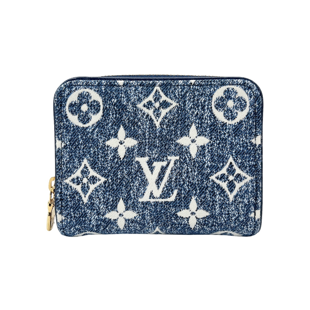 Louis Vuitton Monogram 提花牛仔布拉鍊零錢包(M81185-單寧藍)