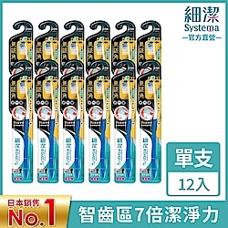 日本獅王LION 細潔無隱角牙刷 小巧頭 12入組-小巧頭