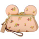 COACH DISNEY聯名粉色花紋全皮MINNIE耳朵手提掛小包 product thumbnail 1