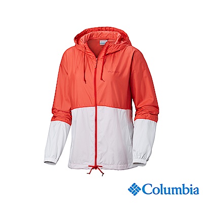 Columbia 哥倫比亞 女款-防潑水風衣-橘紅 UKR30100AH