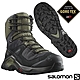 索羅門 SALOMON 男 QUEST ELEMENT GTX 防水透氣耐磨高筒牛皮登山鞋_黑/深藻綠/橄欖綠 product thumbnail 1