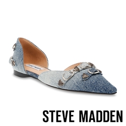 STEVE MADDEN-DALIA 鉚釘尖頭平底鞋-牛仔藍
