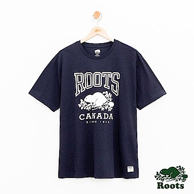 男裝Roots 經典短袖T恤-藍