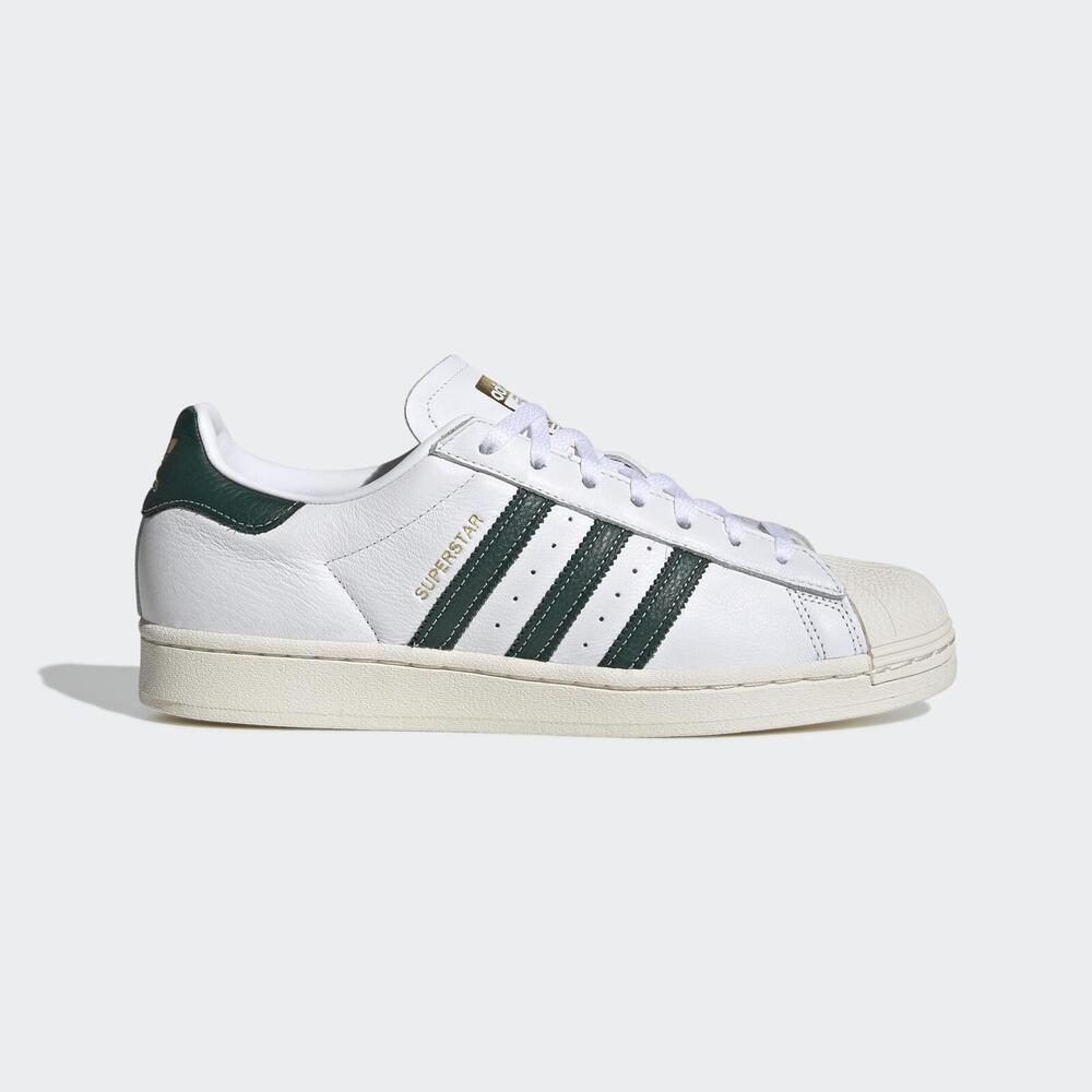 Adidas Superstar [GZ1604] 男女 休閒鞋 經典 Originals 反光 貝殼頭 奶油底 白 綠