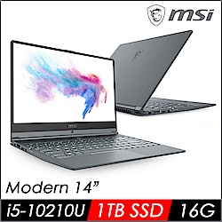 MSI微星 Modern 14 B10MW-232TW 14吋創作者筆電(i5-10210U/16G/1T SSD/Win10/FHD)