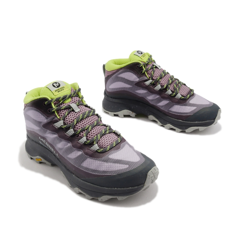 Merrell 戶外鞋Moab Speed Mid GTX 女鞋紫黑綠防水襪套式登山運動鞋