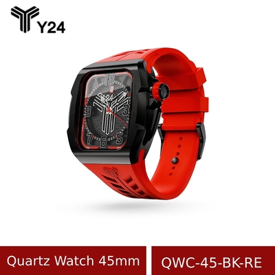 【Y24】Quartz Watch 45mm 石英錶芯手錶 QWC-45-BK-RE 紅/黑 (含錶殼)