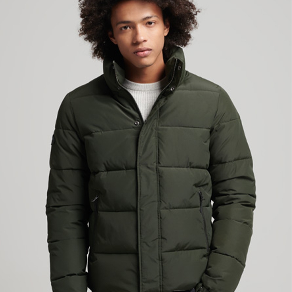 SUPERDRY 男裝 長袖 保暖外套 Vintage Retro Puffer 深橄欖綠