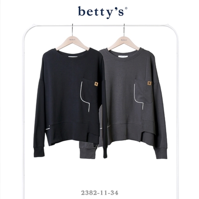 betty’s貝蒂思 跳色線條寬版長袖T-shirt(共二色)