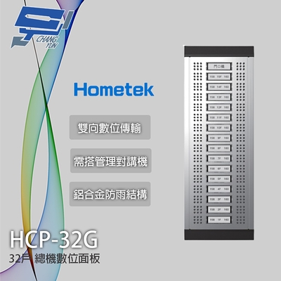 昌運監視器 Hometek HCP-32G 32戶總機數位面板 鋁合金防雨 需搭配管理對講機