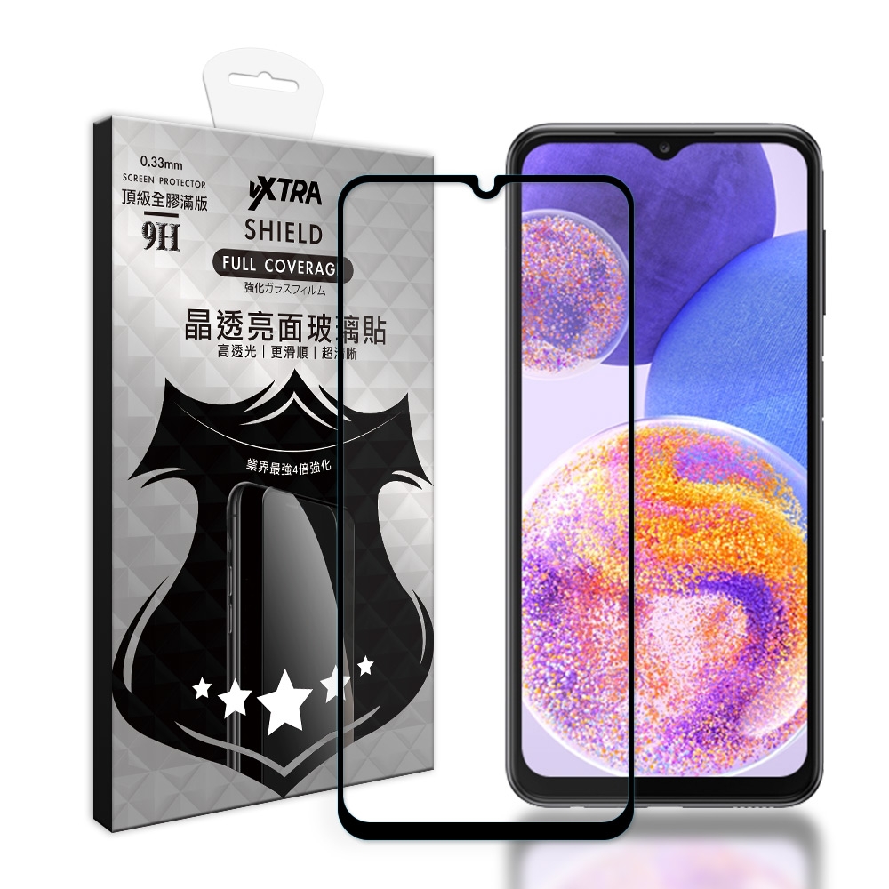 VXTRA 全膠貼合 三星 Samsung Galaxy A23/A13 5G 共用 滿版疏水疏油9H鋼化頂級玻璃膜(黑)