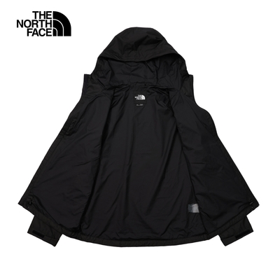 【The North Face 官方旗艦】北面男款黑色防水透氣連帽衝鋒衣 