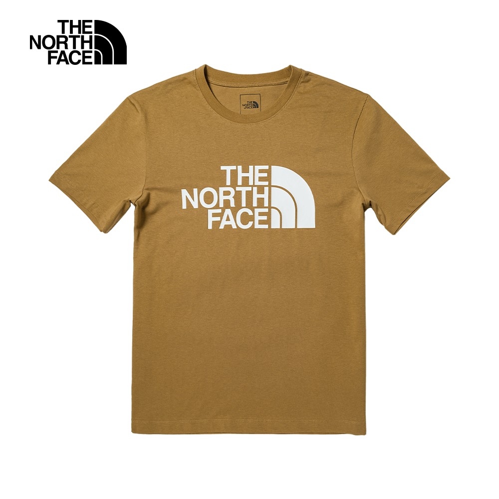 【The North Face 官方旗艦】北面男款棕色吸濕排汗LOGO印花短袖T恤｜81NW173