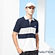 Nautica 男裝吸濕排汗拼接臂章短袖POLO衫-藍 product thumbnail 1