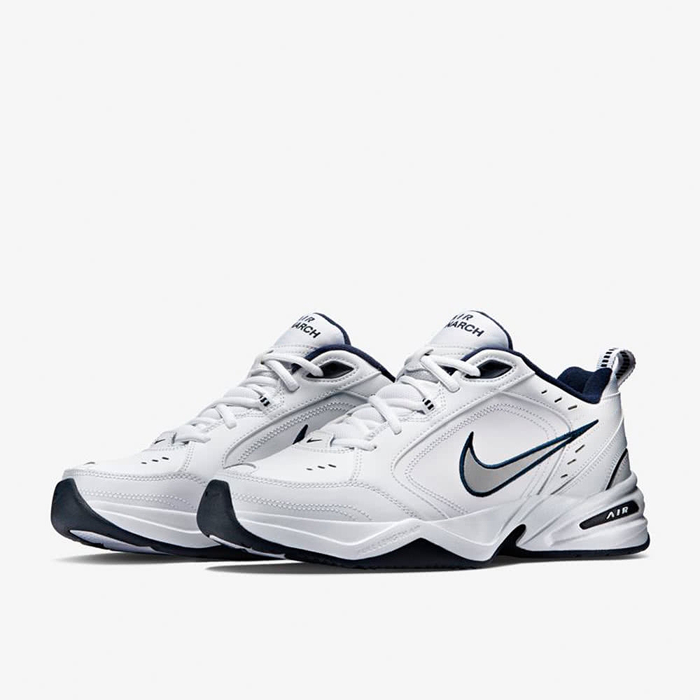 NIKE 男訓練鞋 Air Monarch IV 男鞋 老爹鞋 厚底 皮革 休閒鞋 運動鞋 白 灰 415445102