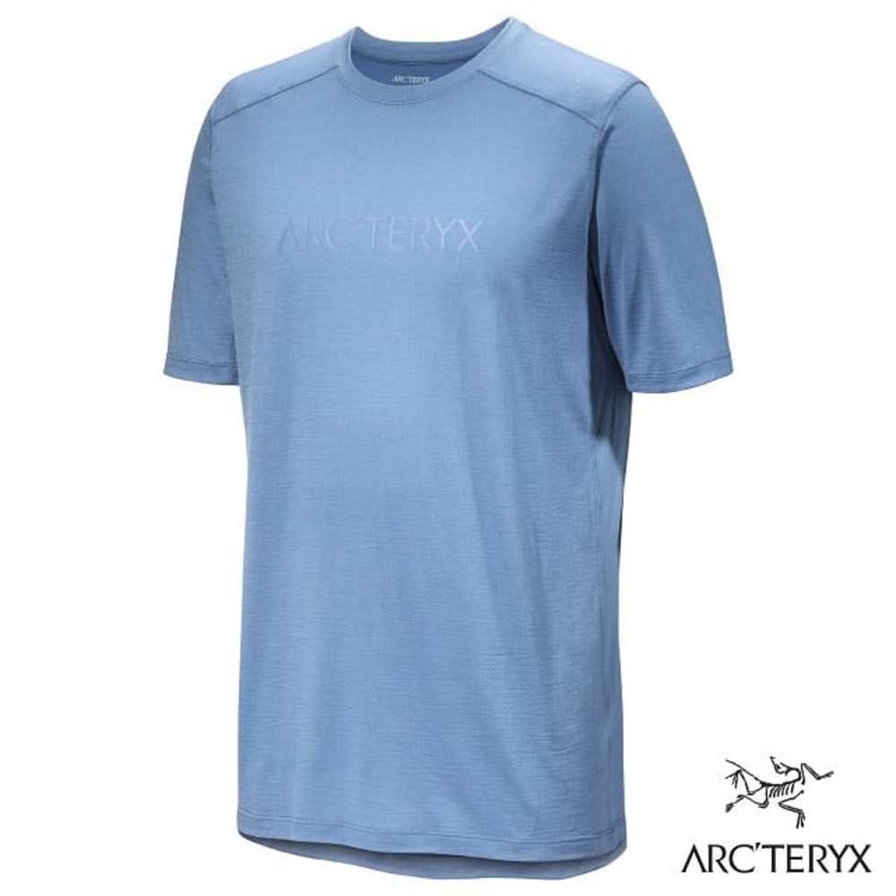 【ARCTERYX 始祖鳥】男 輕量透氣美麗諾羊毛短袖圓領排汗衣.T恤.上衣_X000007733 石洗藍