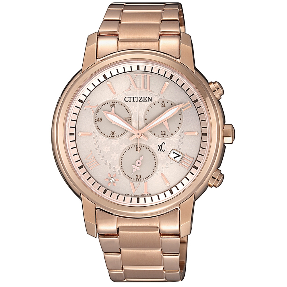 CITIZEN XC 星辰錶 光動能 幸福魔法(FB1432-63W)玫瑰金/37mm