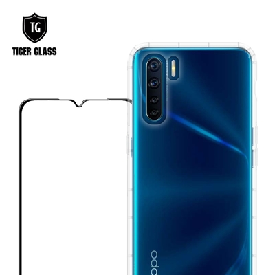 T.G OPPO A91 手機保護超值2件組(透明空壓殼+鋼化膜)