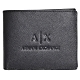 A|X ARMANI EXCHANGE 經典防刮壓紋品牌LOGO多卡片/證照短夾(黑) product thumbnail 1