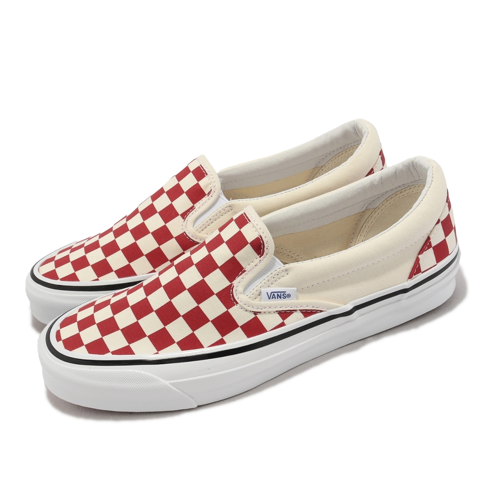 Vans 懶人鞋OG Classic Slip-On Vault 米白紅棋盤格經典男鞋女鞋休閒鞋