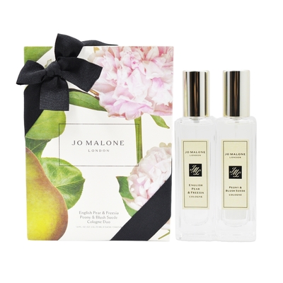 Jo Malone 英國梨與小蒼蘭+牡丹與胭紅麂絨香水禮盒(30mlx2)-限量花盒包裝版