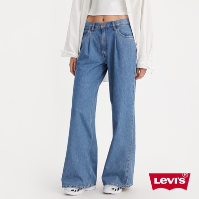 Levis 女款 Baggy Dad中腰牛仔寬褲 / 寬管打摺