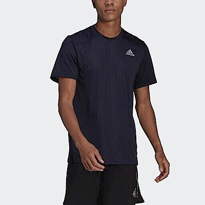 Adidas OTR Cooler Tee [HB7465] 男 短袖 上衣 T恤 亞洲版 運動 慢跑 路跑 反光 深藍