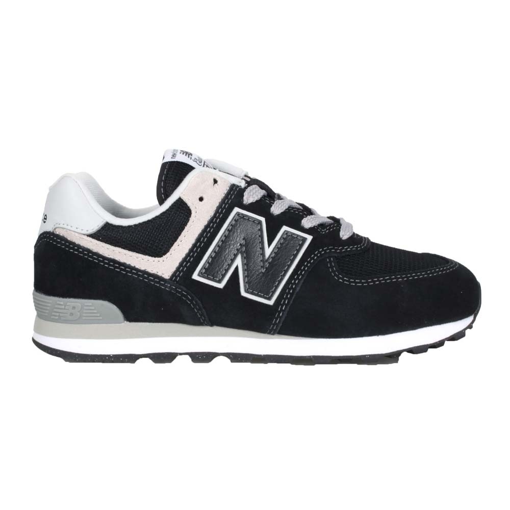 NEWBALANCE 男女大童休閒運動鞋-WIDE-574系列 NB N字鞋 GC574EVB 黑灰