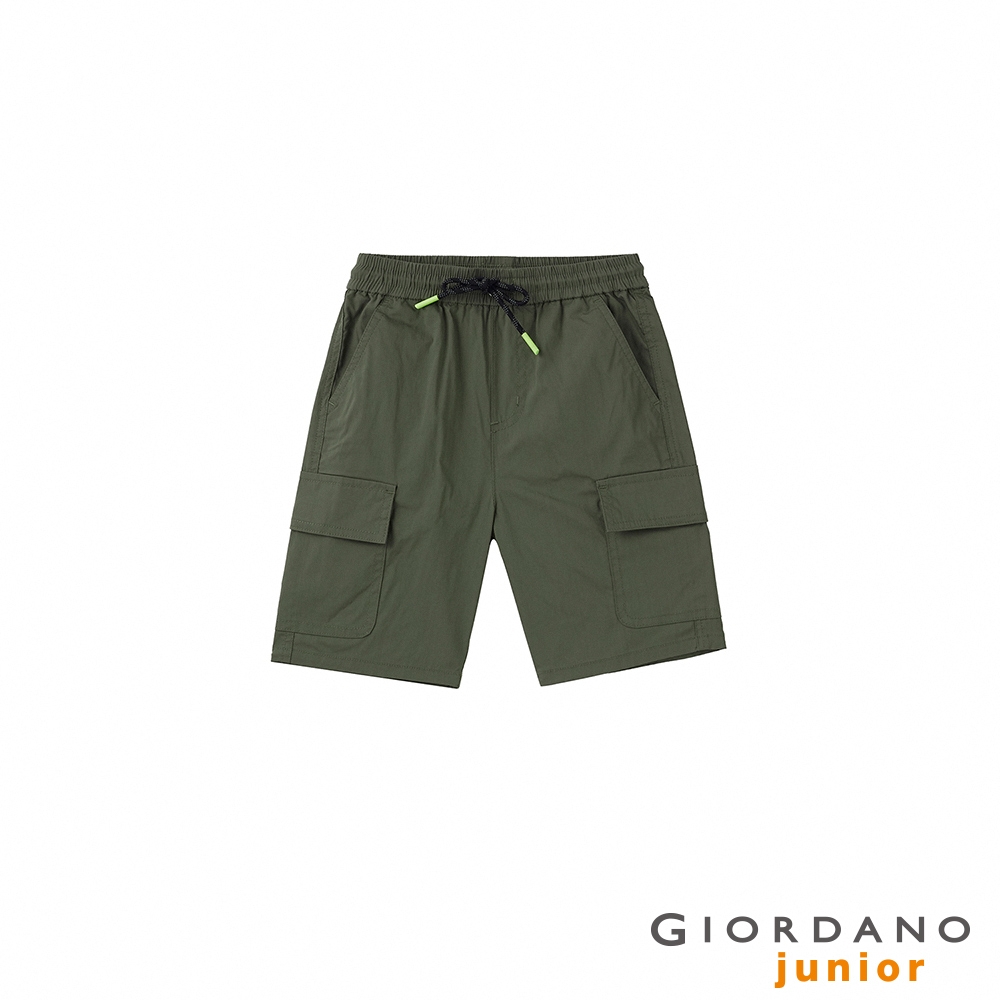 GIORDANO 童裝快乾工裝風短褲 - 50 葡萄葉綠